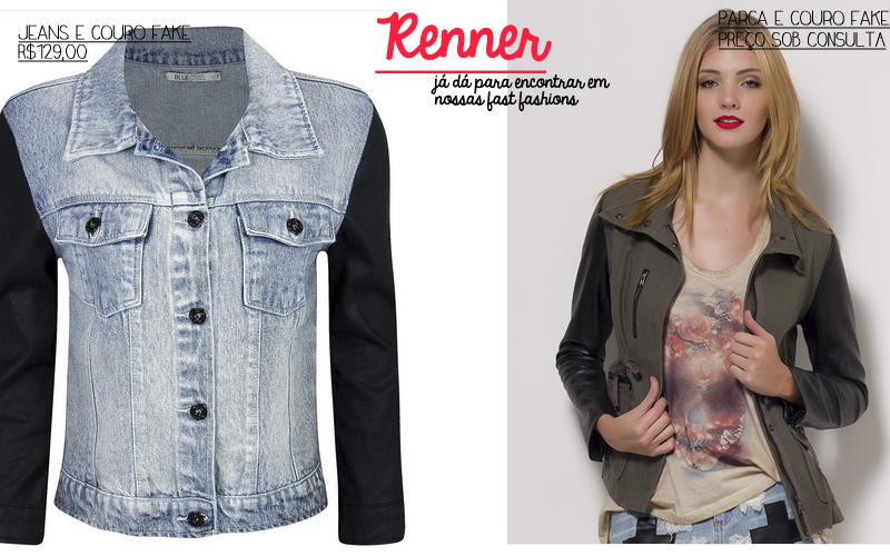 jaqueta jeans com moletom feminina renner